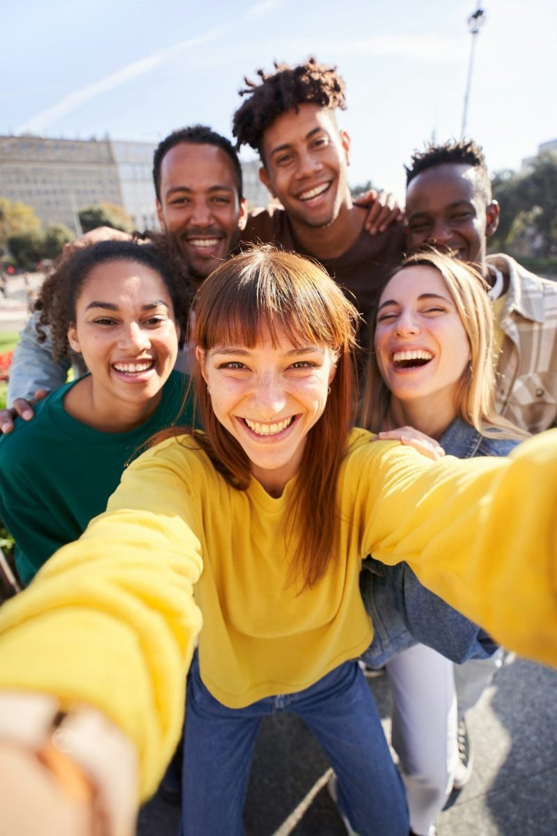 Happy event guests